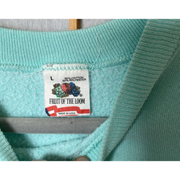 San Francisco Sweatshirt Vintage Screenprint Souvenir Mint Green Large - Picture 3 of 4